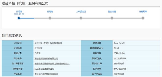 【IPO一线】联芸科米乐M6 M6米乐技拟科创板IPO：募资205亿元投建数据存储主控芯片等项目(图1)